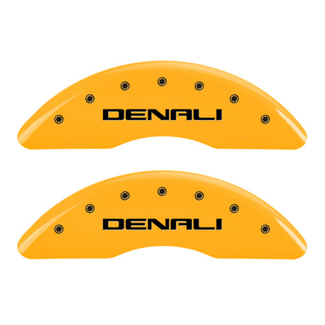 MGP 4 Caliper Covers Engraved Front & Rear Denali Yellow finish black ch