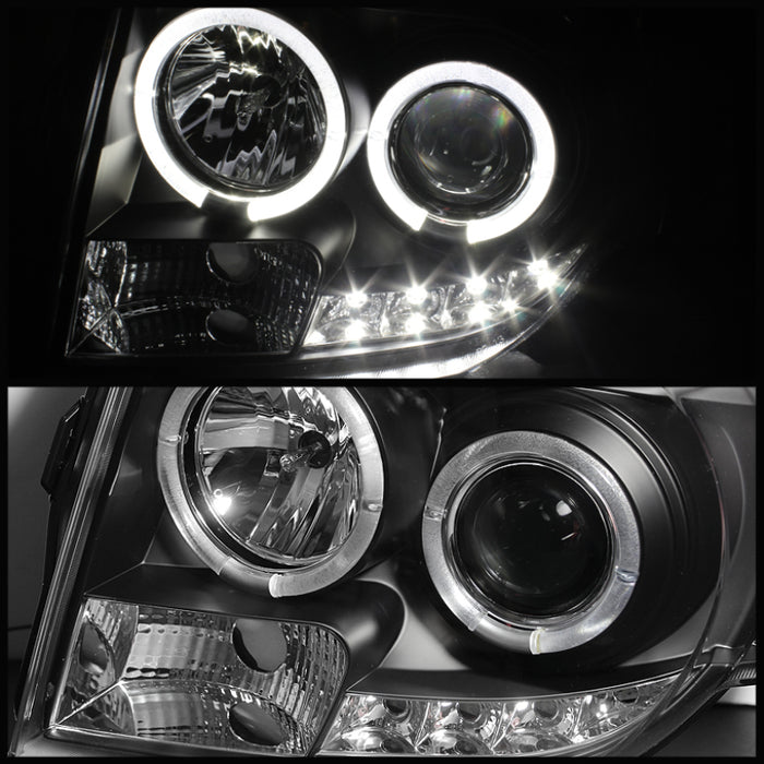 Spyder Ford Escape 08-12 Projector Headlights Halogen Model Only - DRL Black PRO-YD-FES08-DRL-BK