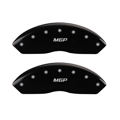 MGP 4 Caliper Covers Engraved Front & Rear GMC Black finish silver ch