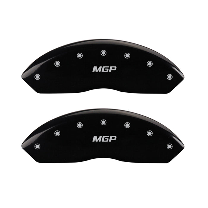 MGP 4 Caliper Covers Engraved Front & Rear GMC Black finish silver ch