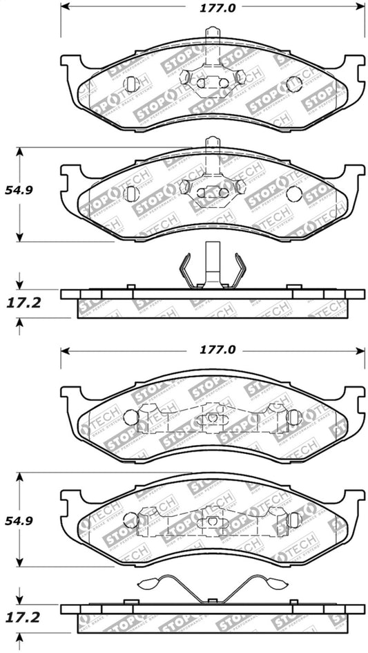 StopTech Street Select Brake Pads - Front/Rear