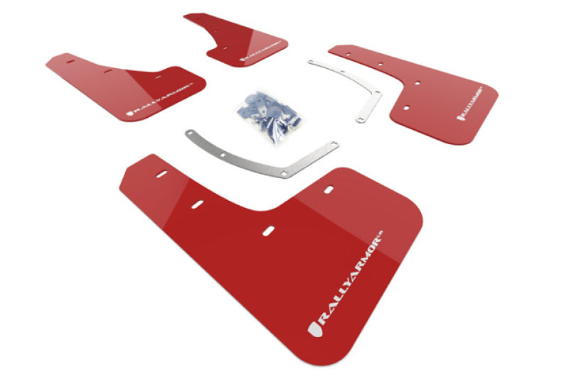 Rally Armor 18-25 Subaru Ascent Red UR Mud Flap w/White Logo
