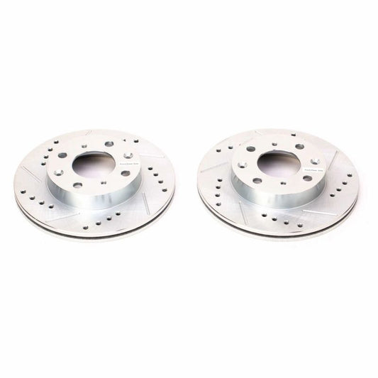 Power Stop 88-91 Honda CRX Front Evolution Drilled & Slotted Rotors - Pair