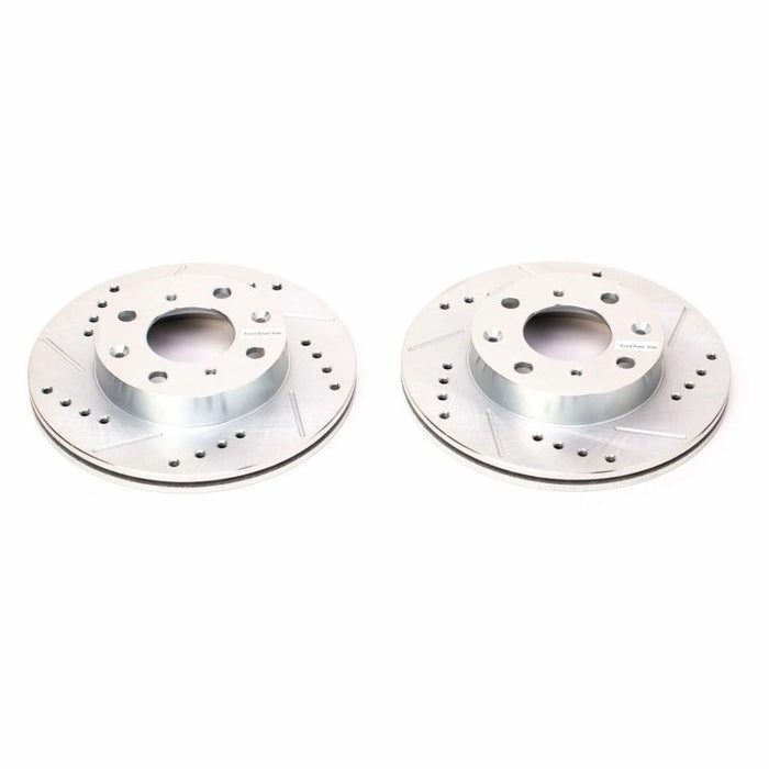 Power Stop 88-91 Honda CRX Front Evolution Drilled & Slotted Rotors - Pair