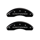 MGP 4 Caliper Covers Engraved Front Gen 4/Camaro Engraved Rear Gen 4/Z28 Black finish silver ch