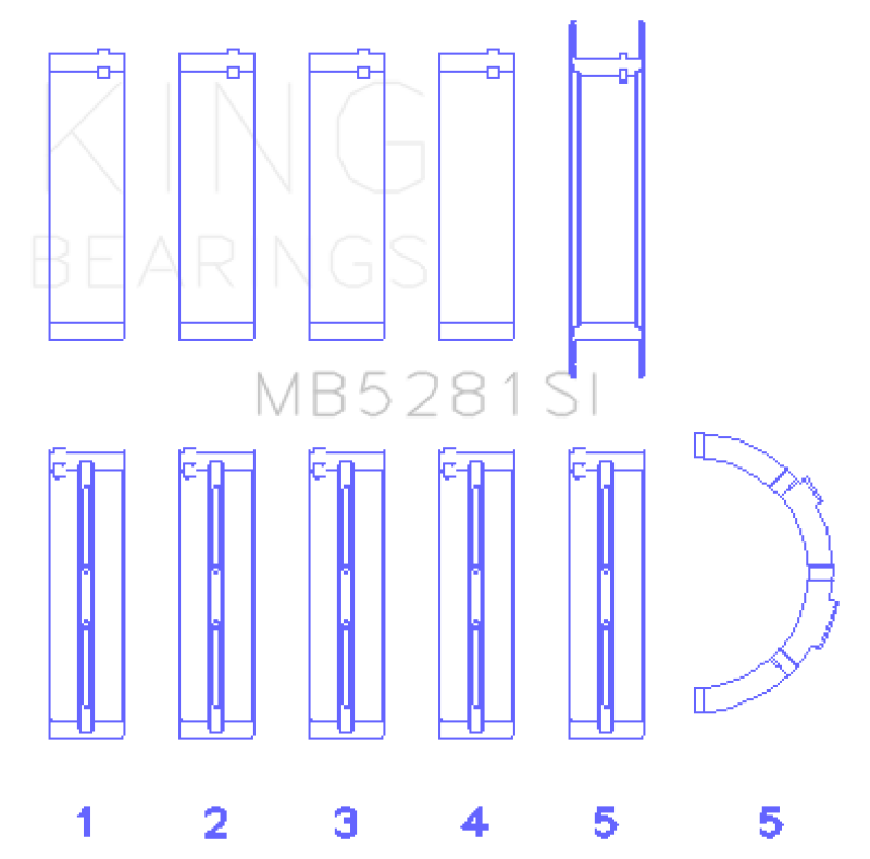 King Engine Bearings Ford 281CI 4.6L V8 (Size +0.75) Main Bearing Set