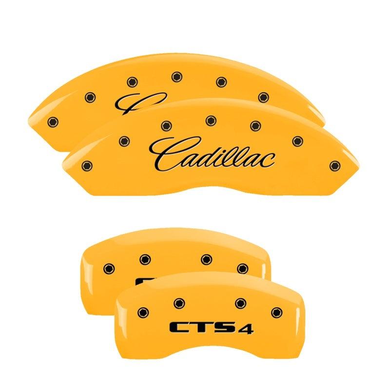 MGP 4 Caliper Covers Engraved Front & Rear GMC Yellow Finish Black Char 2016 GMC Savana 3500