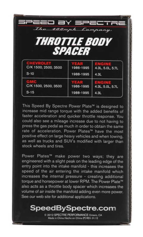 Spectre 86-95 GM 4.3L/5.0L/5.7L Throttle Body Injection Spacer