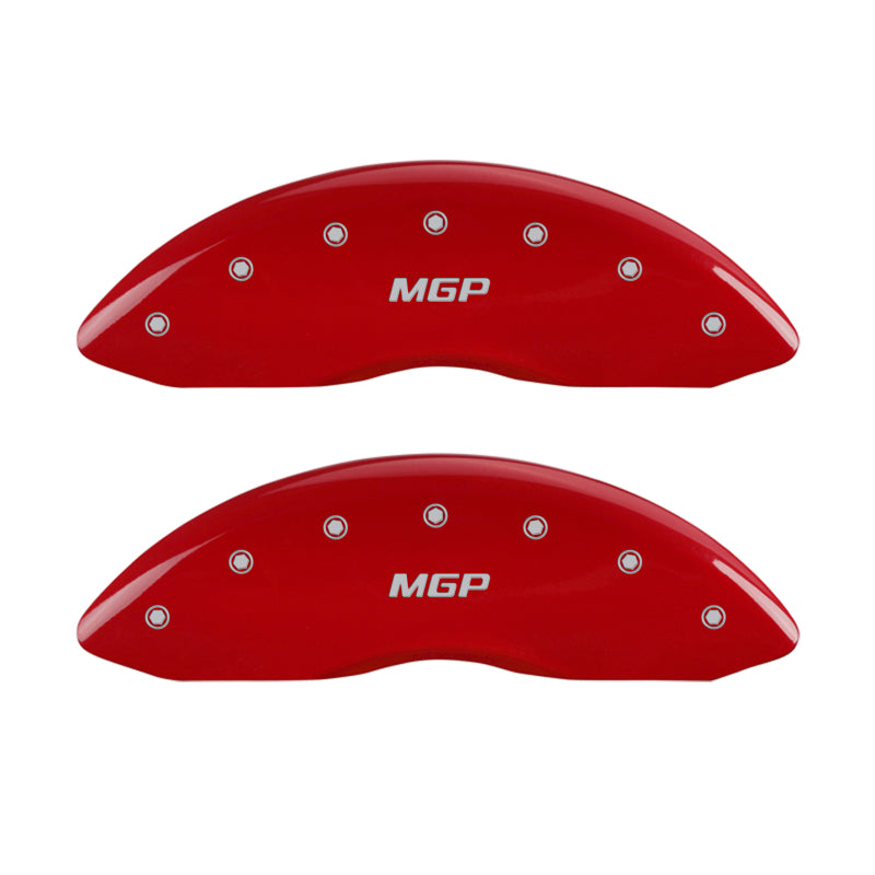 MGP 4 Caliper Covers Engraved Front & Rear MGP Red Finish Silver Characters 2017 Lincoln MKZ