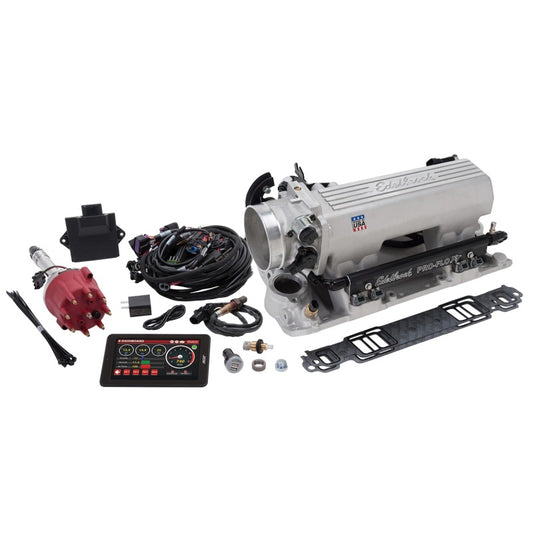 Edelbrock Pro Flo 4 XT EFI System Seq Port SBC 1986 & Earlier 550 Max HP 29lb/hr Satin Finish