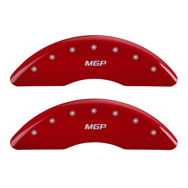 MGP 4 Caliper Covers Engraved Front & Rear GMC Red finish silver ch