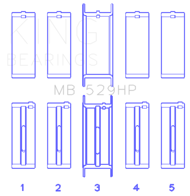 King Engine Bearings Performance Ford 302 Main Race Bearing Set