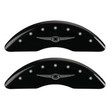 MGP 4 Caliper Covers Engraved Front & Rear Style 1/Chrysler Wing Black finish silver ch