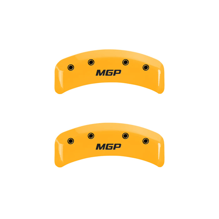 MGP 4 Caliper Covers Engraved Front & Rear MGP Yellow finish black ch