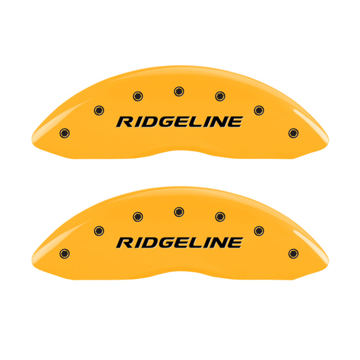 MGP 4 Caliper Covers Engraved Front & Rear Ridgeline Yellow Finish Black Char 2019 Honda Ridgeline