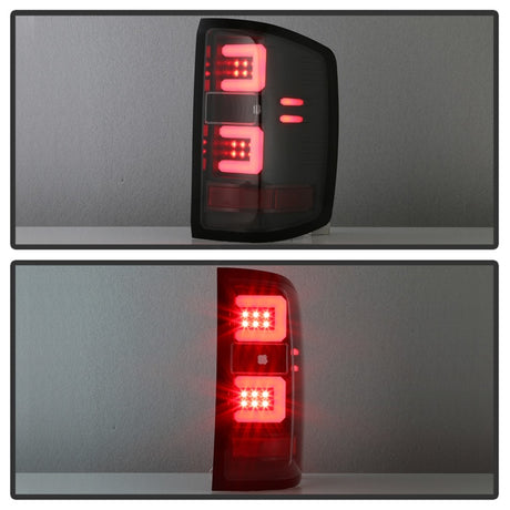Spyder 16-18 Chevy Silverado Light Bar LED Tail Lights - All Black ALT-YD-CS16-LED-B
