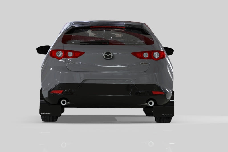 Rally Armor 19-22 Mazda3 GT Sport Hatch White UR Mud Flap w/ Black Logo