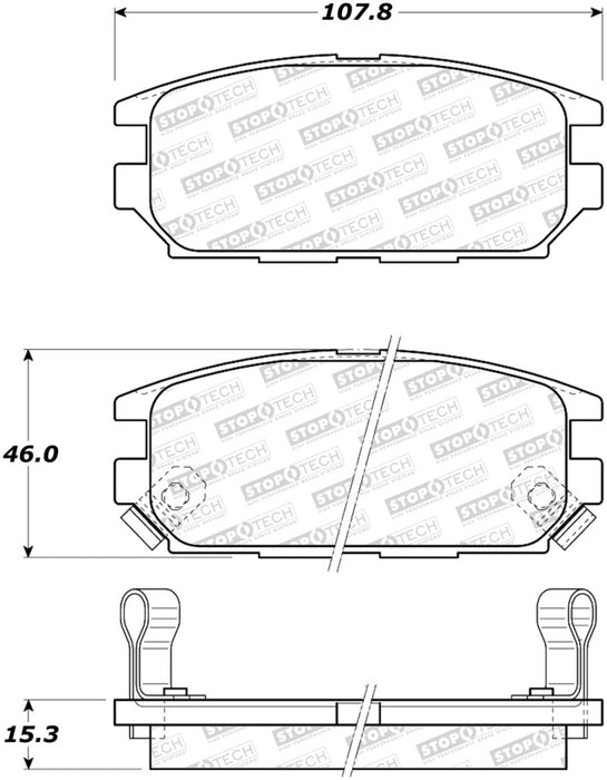 StopTech 91-93 Mitsubishi 3000GT Street Performance Rear Brake Pads