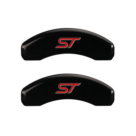 MGP 4 Caliper Covers Engraved Front & Rear No bolts/ST Black finish silver ch