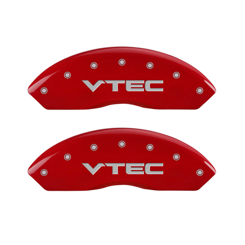 MGP 4 Caliper Covers Engraved Front & Rear Vtech Red finish silver ch