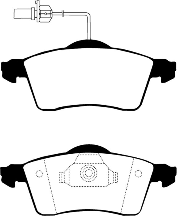 EBC 00 Volkswagen Eurovan 2.8 (ATE) with Wear Leads Greenstuff Front Brake Pads