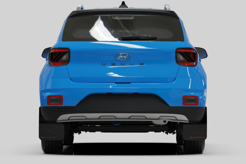 Rally Armor 20-22 Hyundai Venue Black Mud Flap White Logo