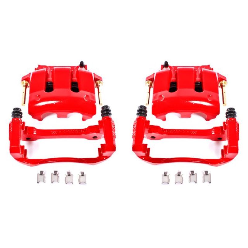 Power Stop 05-14 Ford Mustang Front Red Calipers w/Brackets - Pair