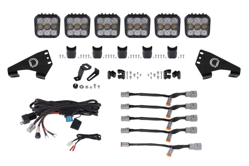 Diode Dynamics 20-Present Polaris RZR SS5 Pro CrossLink Roof - White Combo Lightbar Kit