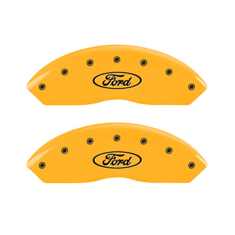 MGP 2 Caliper Covers Engraved Front Oval Logo/Ford Yellow Finish Blk Char 2011 Ford Focus