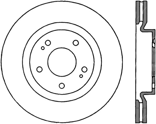 StopTech 08-16 Mitsubishi Lancer Sport Drilled Left Front Rotor