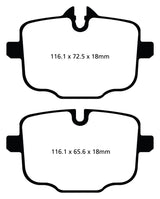EBC 10+ BMW 535i 3.0 Turbo (F10) Greenstuff Rear Brake Pads