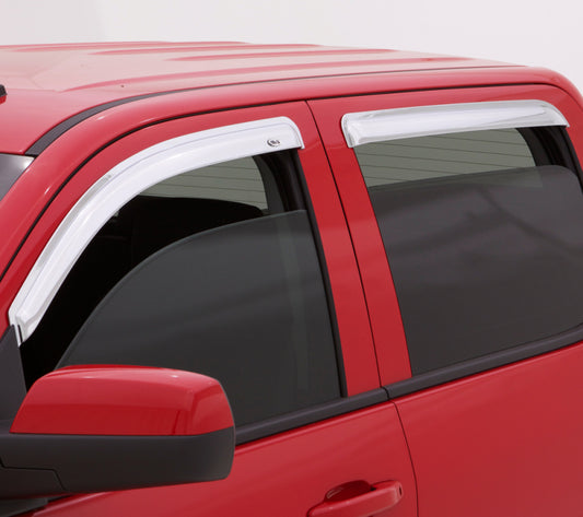 AVS 08-18 Dodge Journey Ventvisor Outside Mount Front & Rear Window Deflectors 4pc - Chrome