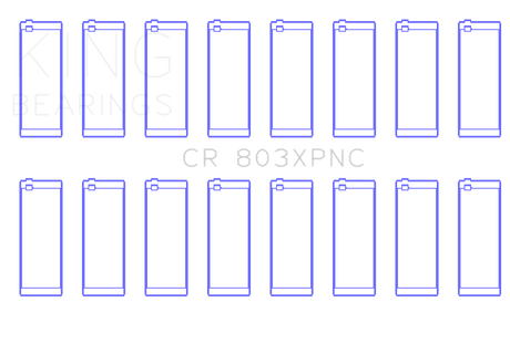King Chevrolet Small Block 265ci/283ci/327ci (Size STDX) Coated Performance Rod Bearings - Set of 8