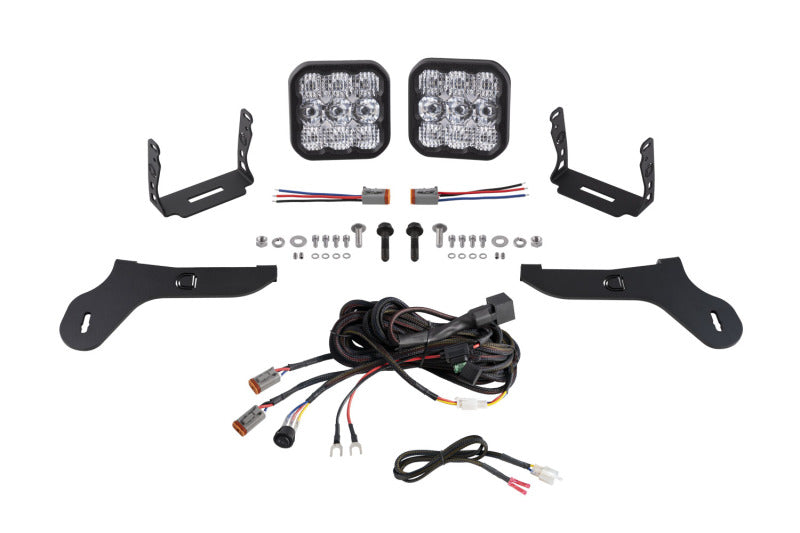 Diode Dynamics 17-20 Ford Raptor SS5 Bumper LED Pod Light Kit - Pro White Combo