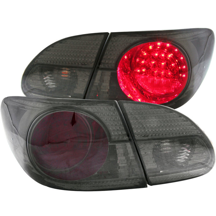 ANZO 2003-2008 Toyota Corolla LED Taillights Red/Smoke