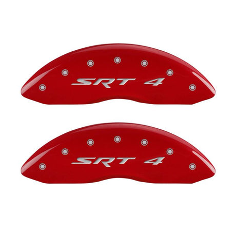 MGP 4 Caliper Covers Engraved Front & Rear SRT4 Red finish silver ch