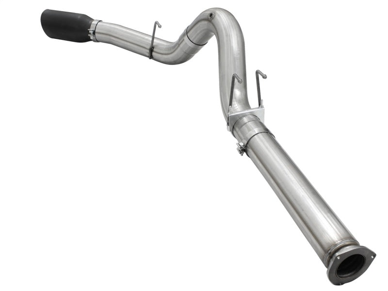 aFe MACHForce XP Exhaust 5in DPF-Back Stainless Steel Exht 2015 Ford Turbo Diesel V8 6.7L Black Tip