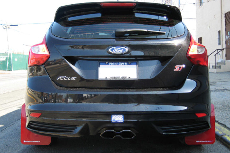 Rally Armor 12-19 Ford Focus ST / 16-19 RS Black Mud Flap w/ Grey Logo