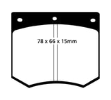 EBC 75-86 Ac 3000 3.0 Redstuff Front Brake Pads