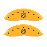 MGP 4 Caliper Covers Engraved Front Ram Rear Ramhead Yellow Finish Black Char 2007 Dodge Durango