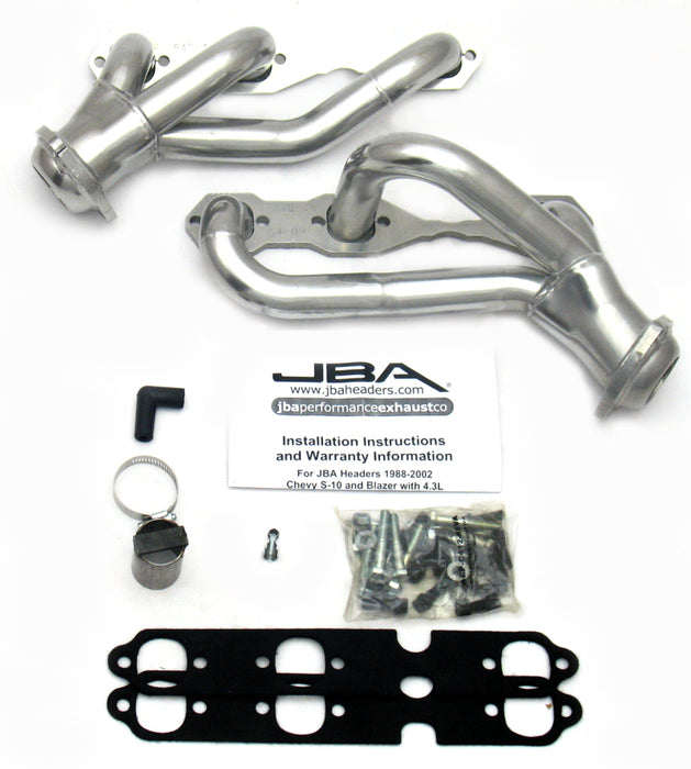 JBA GM S-Truck 4.3L V6 2WD 1-1/2in Primary Silver Ctd Cat4Ward Header