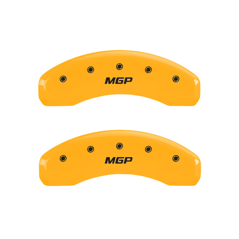 MGP 4 Caliper Covers Engraved Front & Rear MGP Yellow Finish Black Char 2011 Dodge Nitro