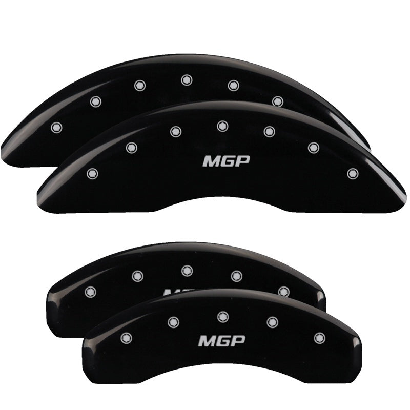 MGP 4 Caliper Covers Engraved Front & Rear MGP Black Finish Silver Characters 2016 Kia Sedona