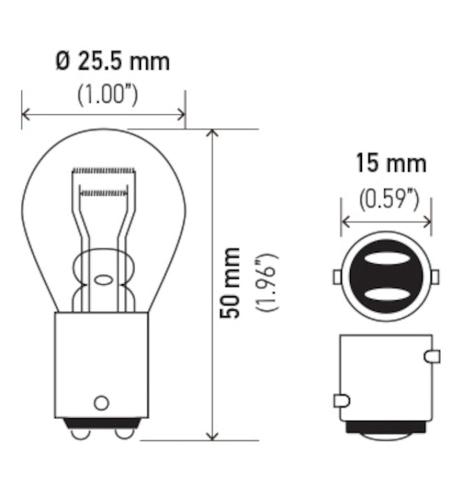 Hella Bulb 1034 12V 23/8W BAY15D S8