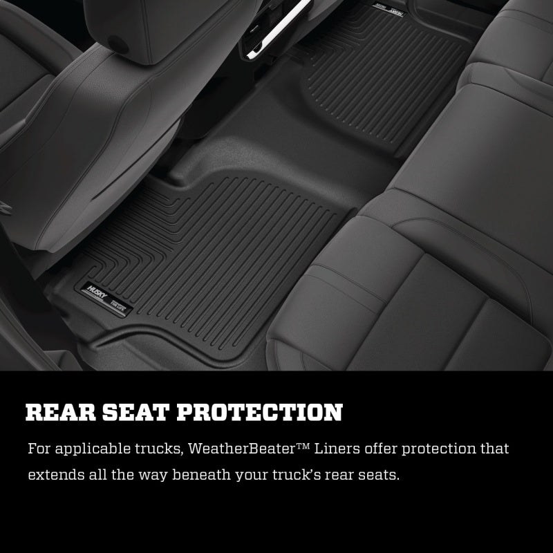 Husky Liners 2017 Chrysler Pacifica (Stow and Go) Weatherbeater 2nd Row Black Floor Liners