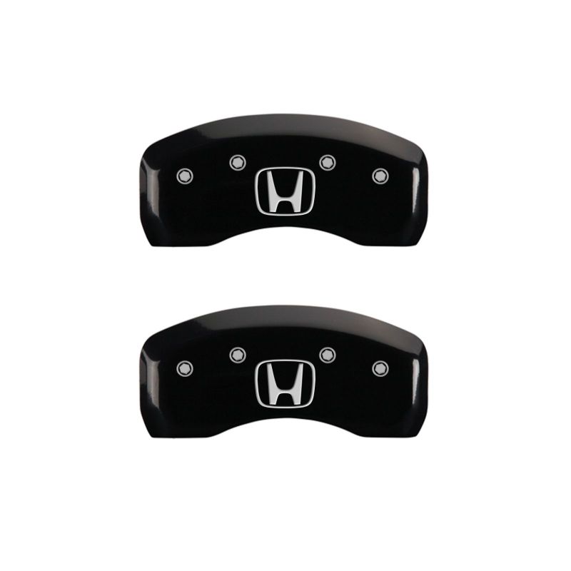 MGP 4 Caliper Covers Engraved Front Honda Rear H Logo Black Finish Silver Char 2017 Honda Civic