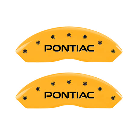 MGP 4 Caliper Covers Engraved Front Pontiac Rear Arrow Yellow Finish Blk Char 2009 Pontiac Solstice