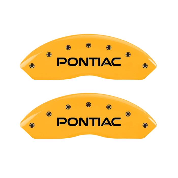 MGP 4 Caliper Covers Engraved Front Pontiac Rear Arrow Yellow Finish Blk Char 2009 Pontiac Solstice