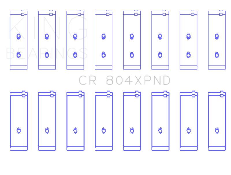 King Ford 260ci / 289ci / 302 5.0L Windsor - Doweled (Size STD) Performance Rod Bearing Set