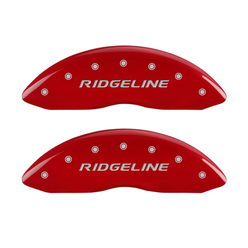 MGP 4 Caliper Covers Engraved Front & Rear RidgelineRed Finish Silver Char 2017 Honda Ridgeline